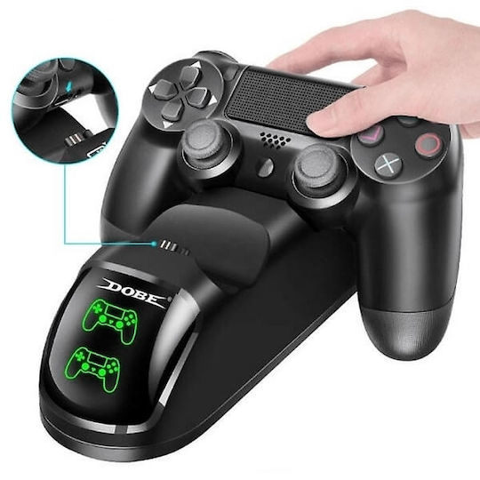 Dobe Charging Dock Charging Station for 2 controllers PS4 with LED lighting Black