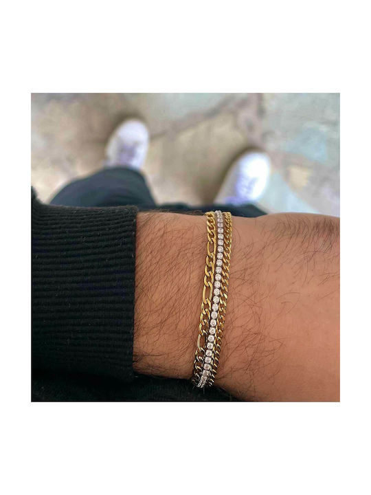 Figaro Gold Bracelet 3MM Βραχιόλι από ανοξείδωτο ατσάλι 316L 17-18 cm