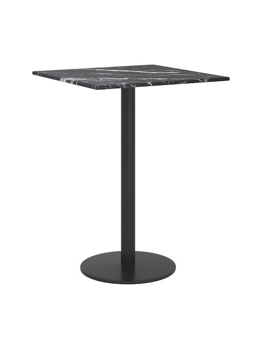 vidaXL Square Table Surface made of Glass Black 30x30cm 322268 1pcs