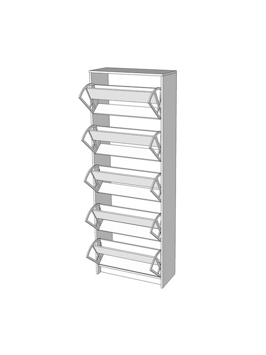 Suport pentru pantofi Hugo 25 cu 5 Rafturi Sonoma L67xW28xH191.5cm