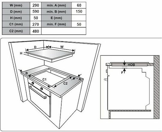 MultiHome MH-6141 Domino Εστία Υγραερίου Αυτόνομη 29x59εκ.
