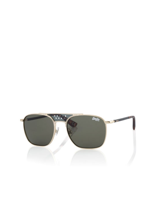 Superdry SDS Trophy Sunglasses with Gold Metal Frame and Black Lens