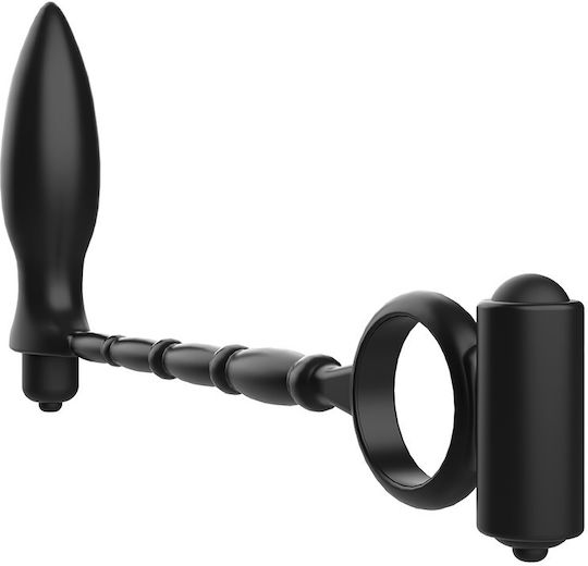 Addicted Toys Vibration Ring Schwanz Silikon mit Analplug Schwarz