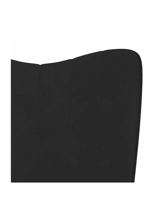 Μπερζέρα με Υποπόδιο Βελούδινη Μαύρη 61x70x96.5cm
