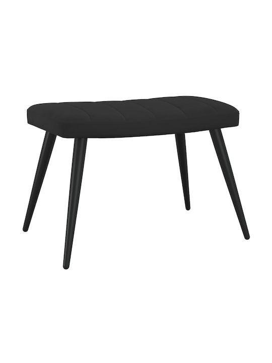 Μπερζέρα με Υποπόδιο Βελούδινη Μαύρη 61x70x96.5cm