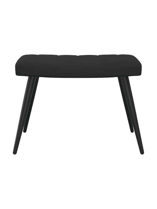 Μπερζέρα με Υποπόδιο Βελούδινη Μαύρη 61x70x96.5cm