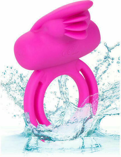 Calexotics Silicone Rechargeable Dual Clit Flicker Enhancer Vibrating Cock Ring Schwanz Silikon Pink
