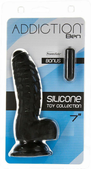 BMS Factory Addiction Ben Realistisches Dildo mit Hoden und Saugnapf Black 18cm