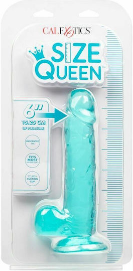 Calexotics Size Queen Dildo Realistisches Dildo mit Hoden und Saugnapf Turquoise 15cm