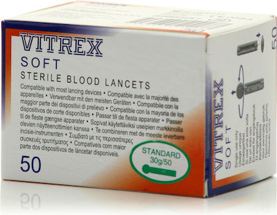 Winmedica Vitrex Soft Lancets Σκαρφιστήρες 30G 50τμχ