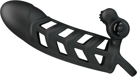 Pretty Love Penis Sleeve II Silicone Προέκταση Πέους με Δόνηση Μαύρη 16.5cm