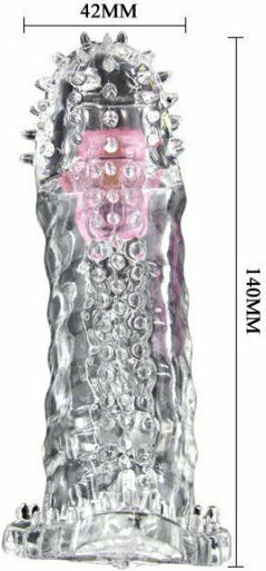 Baile Brave Man Sensor Penis Sleeve Penis Extension Transparent 18cm