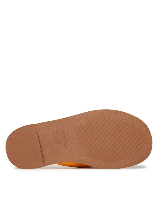 Damen Flache Sandalen in Orange Farbe