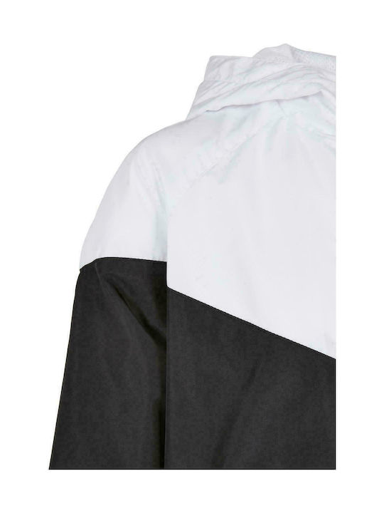 Kids' Sports Jacket Short Windproof with Hood Black
