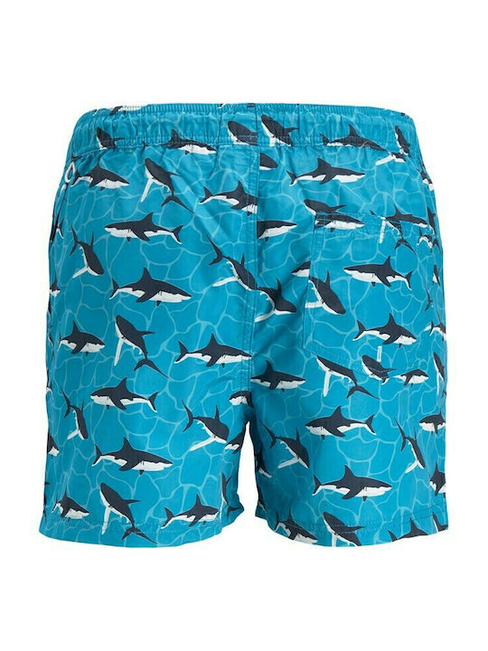 Crete Men's Swimwear Shorts Light Blue with Patterns