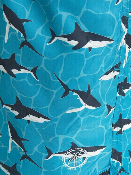Crete Men's Swimwear Shorts Light Blue with Patterns