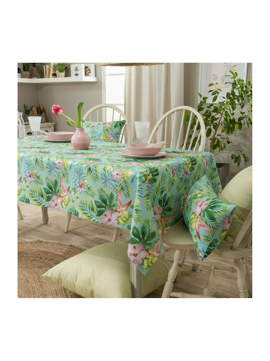 Teoran Morella Cotton & Polyester Tablecloth Green 140x220cm