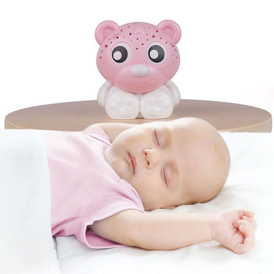 Playgro Παιδικό Φωτιστικό Projector Goodnight Bear με Προβολή Σχεδίων Ροζ