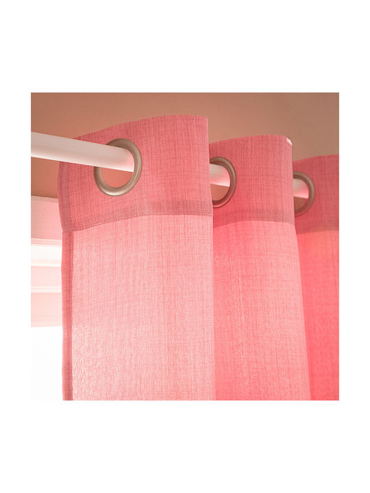 Gofis Home Kids Grommet Top Curtain Chrome Gum Pink 140x280cm