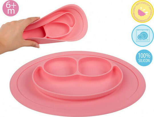 Kiokids Silicone Baby Tray for 6+ months Pink