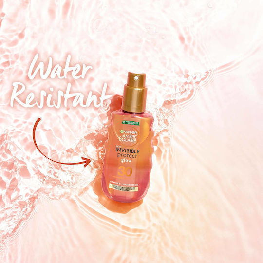 Garnier Ambre Solaire Invisible Protect Glow Transparent Αδιάβροχη Αντηλιακή Λοσιόν Σώματος SPF30 σε Spray 150ml
