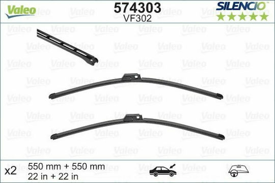 Valeo Silencio X.trm x2 Front Set Car Wiper Blades 550mm