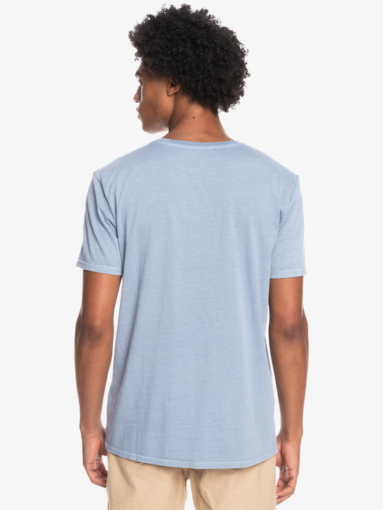 Quiksilver Ανδρικό T-shirt Γαλάζιο με Λογότυπο