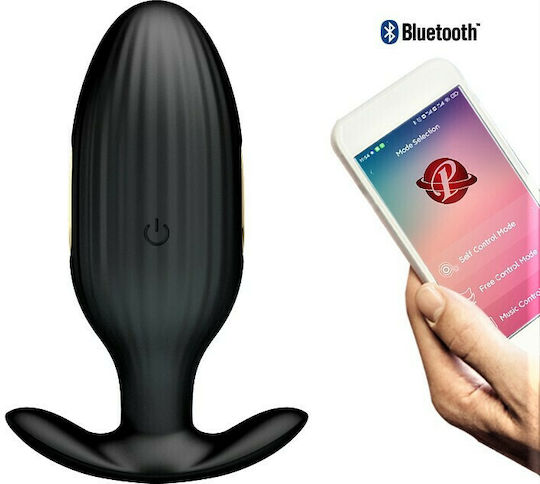 Pretty Love Jefferson Electric Shock 12 Functions Vibrating Butt Plug Anal Plug with Vibration Black 9.2cm