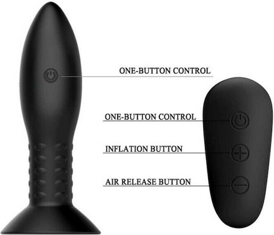 Mr. Play Anal Plug mit kabelloser Funktion und Vibration Schwarz 13cm