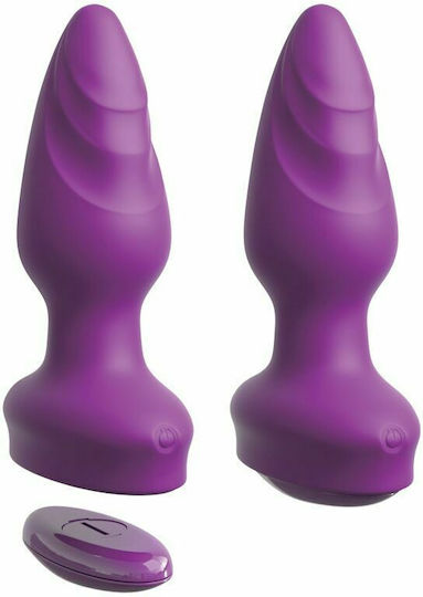 Pipedream 3Some Wall Banger Πρωκτικές Σφήνες με Δόνηση Σετ Μωβ 12cm