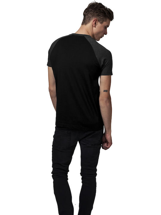 Urban Classics Ανδρικό T-shirt Black / Charcoal Μονόχρωμο