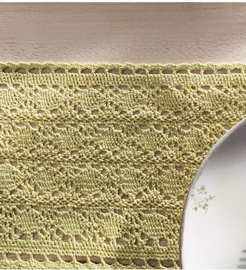 Gofis Home Crochet Platzdeckchen Stoff Spring Green 50x25cm 1Stück