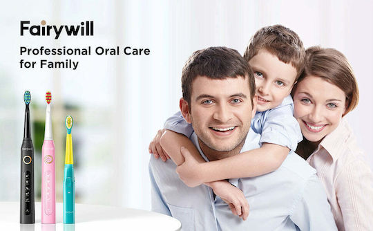 FairyWill Family Bundle Periuță de dinți electrică cu Temporizator Black, Pink & Aqua