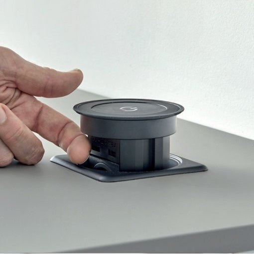 SFL Priză Electrică Dublă Mortice cu 2 Porturi USB Neagră