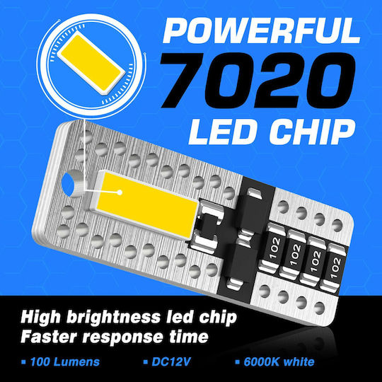 NovSight Lamps Car T10 Canbus LED 6000K Cold White 12V 2W 2pcs