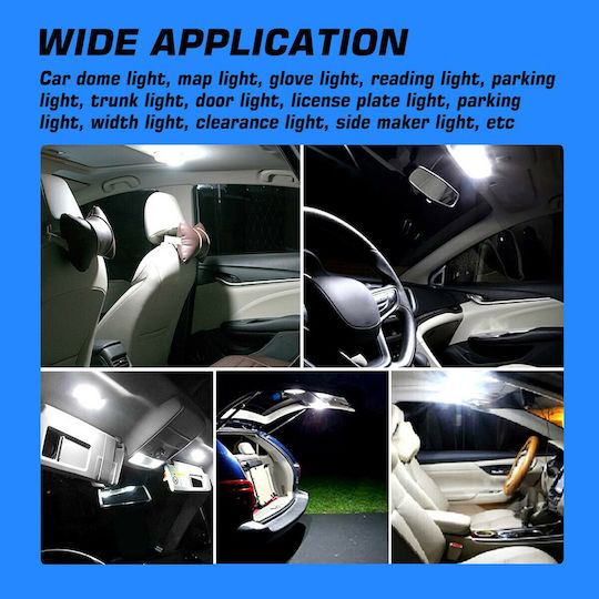 NovSight Lamps Car T10 Canbus LED 6000K Cold White 12V 2W 2pcs