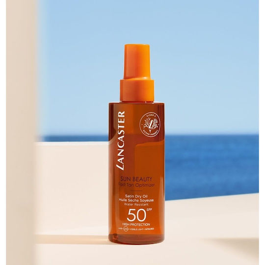 Lancaster Sun Beauty Satin Trockene Wasserdichte Sonnencreme Öl Körper SPF30 150ml