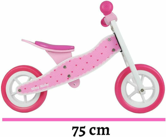 Milly Mally Bicicletă de Echilibru pentru Copii Look Hearts Fuchsia