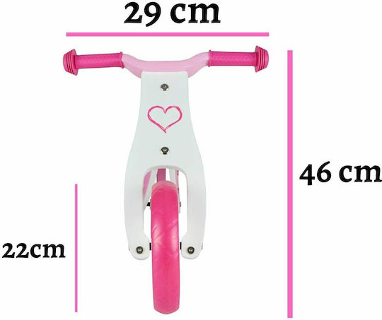 Milly Mally Bicicletă de Echilibru pentru Copii Look Hearts Fuchsia