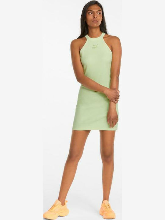 Classics Summer Mini Athletic Sleeveless Dress Lime