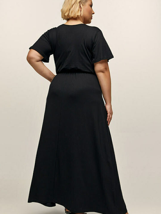 Bodymove Maxi All Day Φόρεμα Κρουαζέ Μαύρο