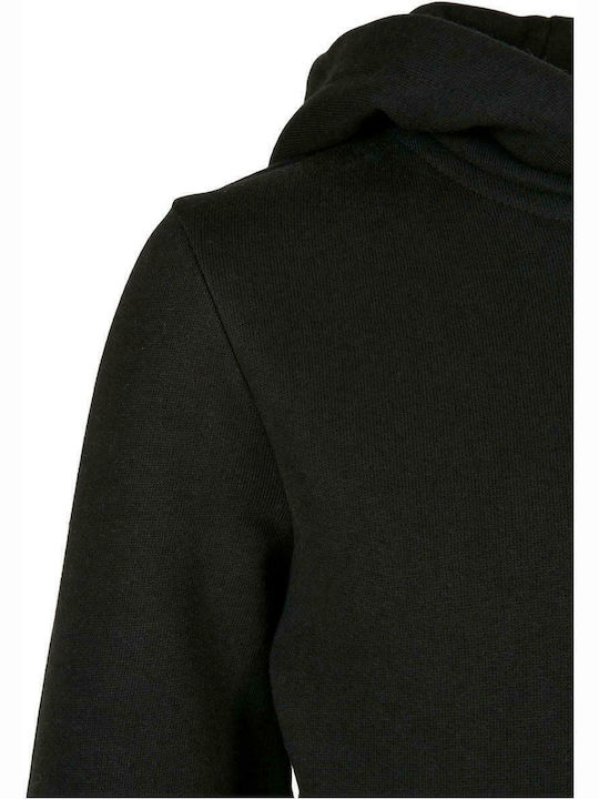 Fleece Kids Sweatshirt with Hood and Pockets Black Organic