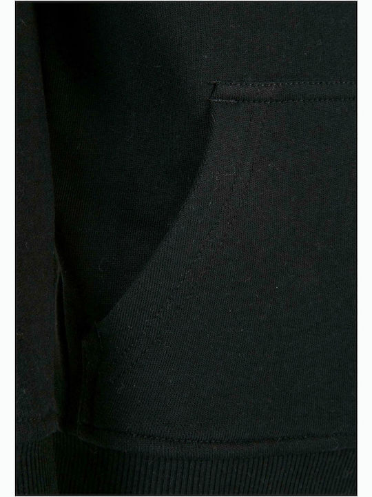 Fleece Kids Sweatshirt with Hood and Pockets Black Organic