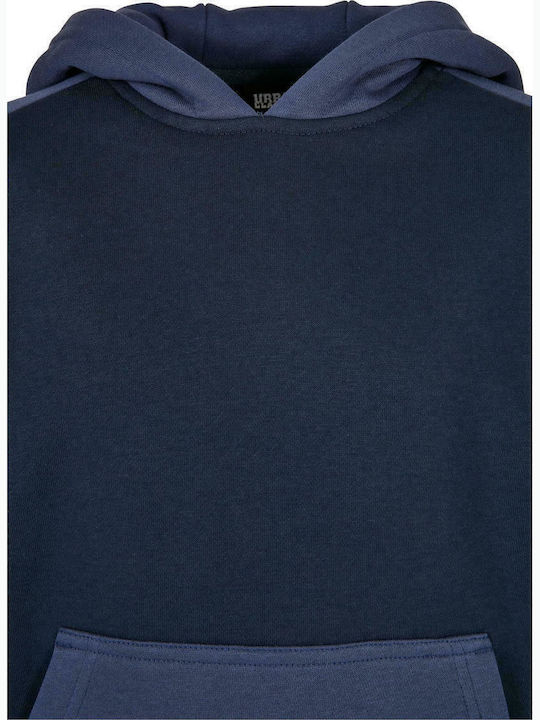 Fleece Παιδικό Φούτερ με Κουκούλα και Τσέπες Navy Μπλε 2tone Fake Raglan Hoody