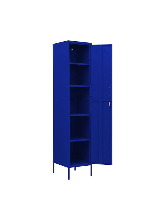 În picioare pe podea de Birou Metalică cu încuietoare în Culoare Bleumarin, 35x46x180cm