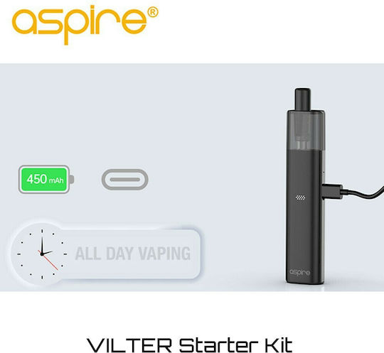 Aspire Vilter Black Pod Kit 2ml με Ενσωματωμένη Μπαταρία