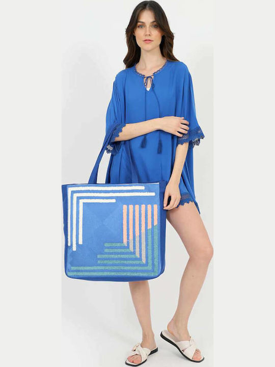 Doca Fabric Beach Bag Blue