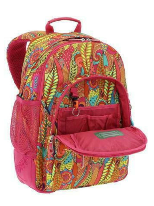 Totto Morral Rayol 8V9 Schulranzen Rucksack für Junior High-High School mit Flaschenhalter Blau 25 Liter 33 x 14 x 44 cm