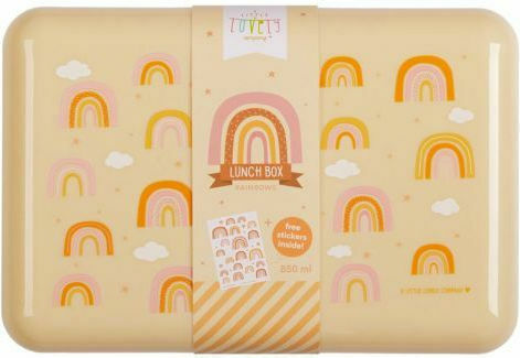 A Little Lovely Company Rainbows Πλαστικό Παιδικό Δοχείο Φαγητού 0.85lt Πορτοκαλί 18 x 12 x 6εκ.
