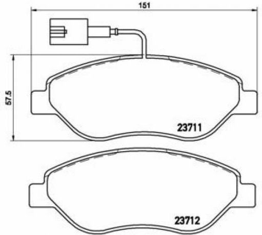 Brembo Σετ Τακάκια Εμπρός για Fiat Bravo Lancia Delta / Lybra